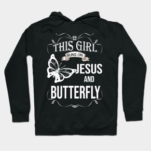 This Girl Runs On Jesus And Butterfly Costume Gift Hoodie